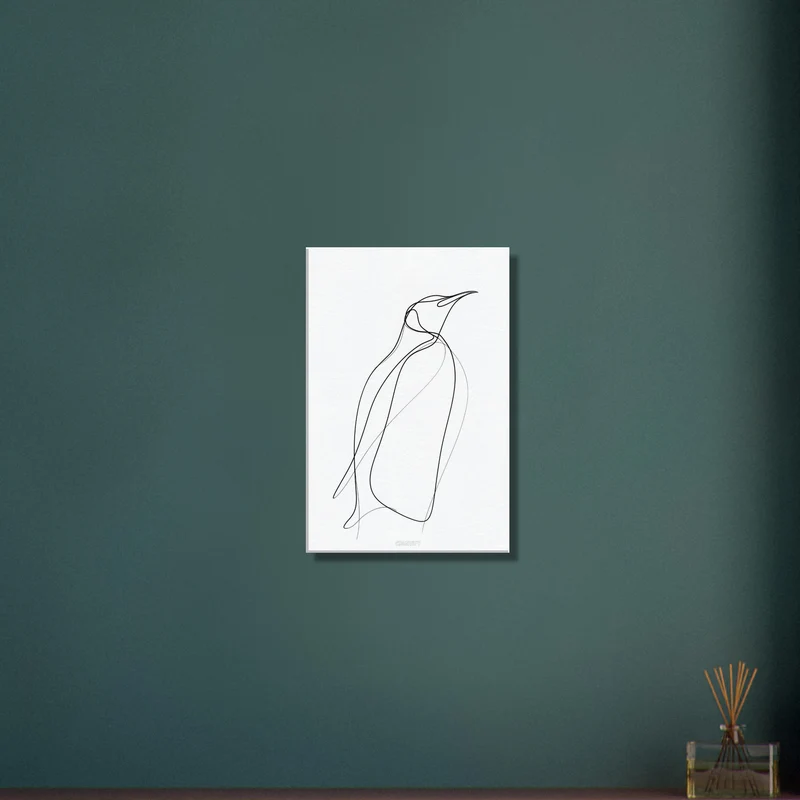 Minimalist Penguin Line Art