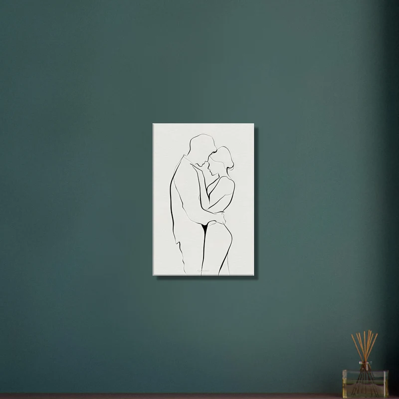 Man Hugging Woman Line Art