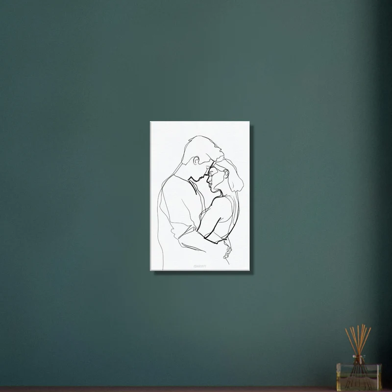 Man Hugging Woman Line Art No. 3