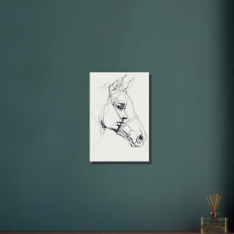 Abstract Horse Woman Line Art