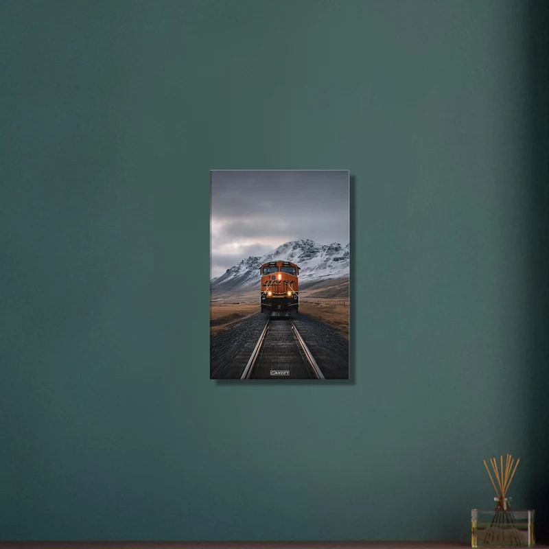 Orange Train Oil Painting