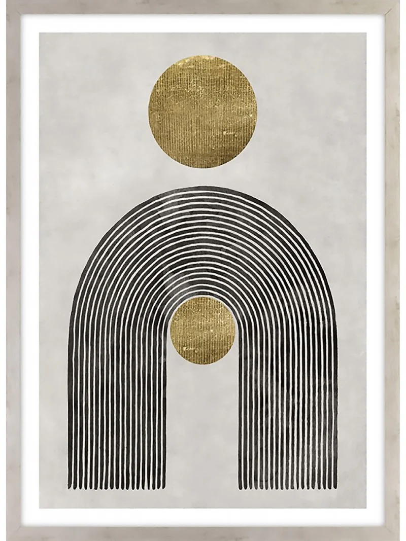 Bild mit Rahmen geometrisch Zen Stil Kugel abstrakt Wandbild