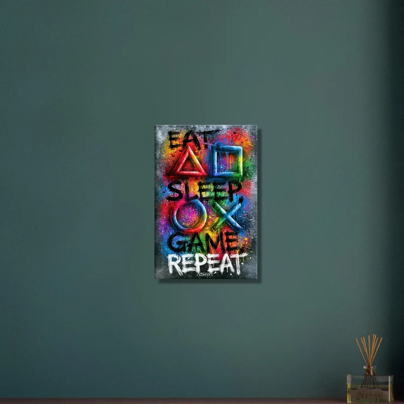Eat Sleep Game Repeat Graffiti Street Art