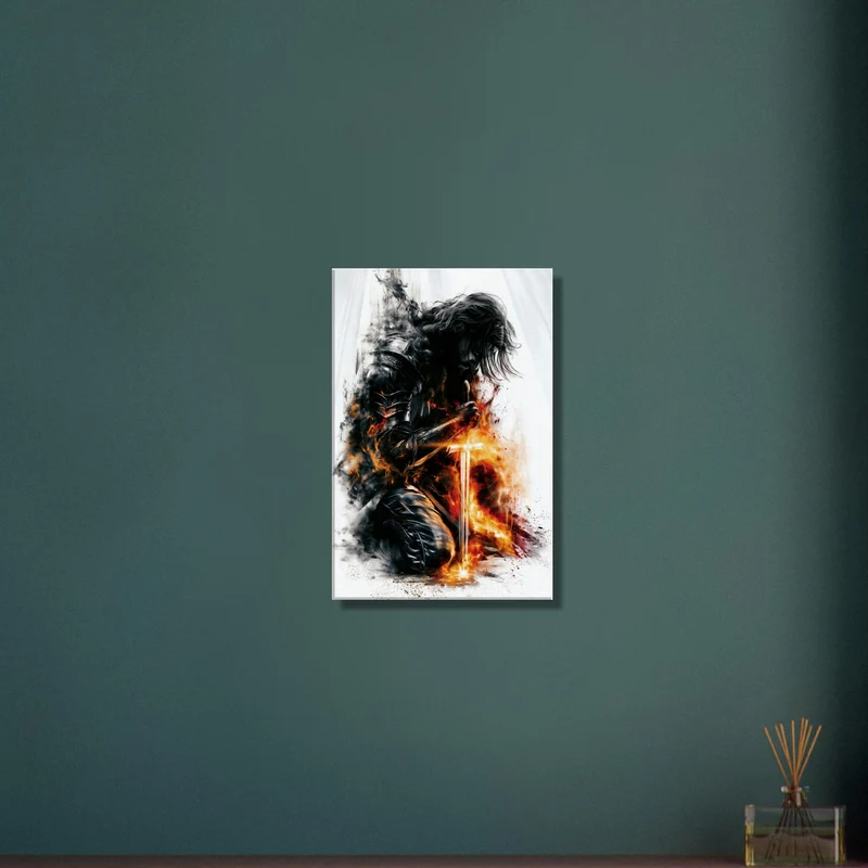 Flaming Blade Warrior Painting