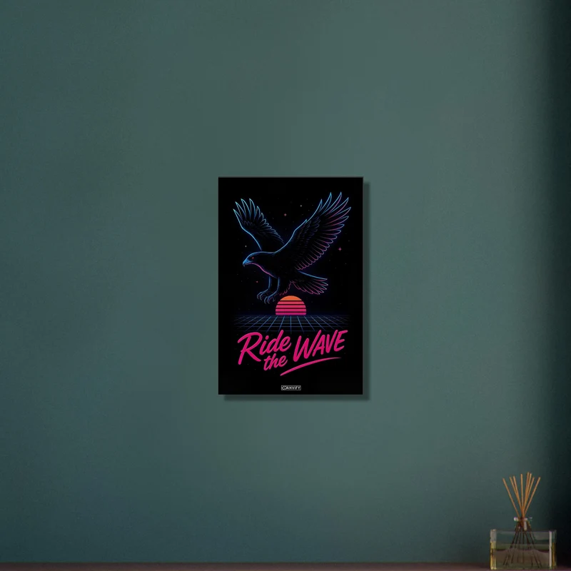 Neon Eagle Synthwave Retro Art