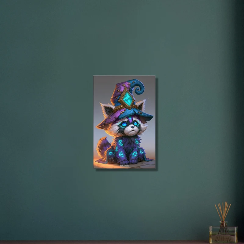 Baby Raccoon Wizard Fantasy Art