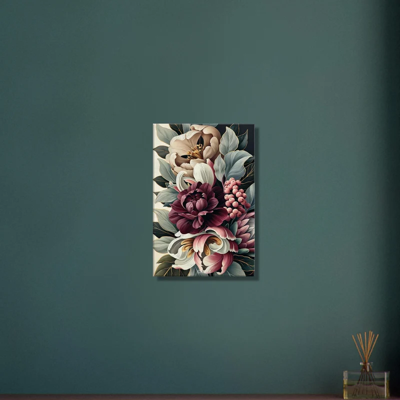 Burgundy Flower Bouquet Oil Painting