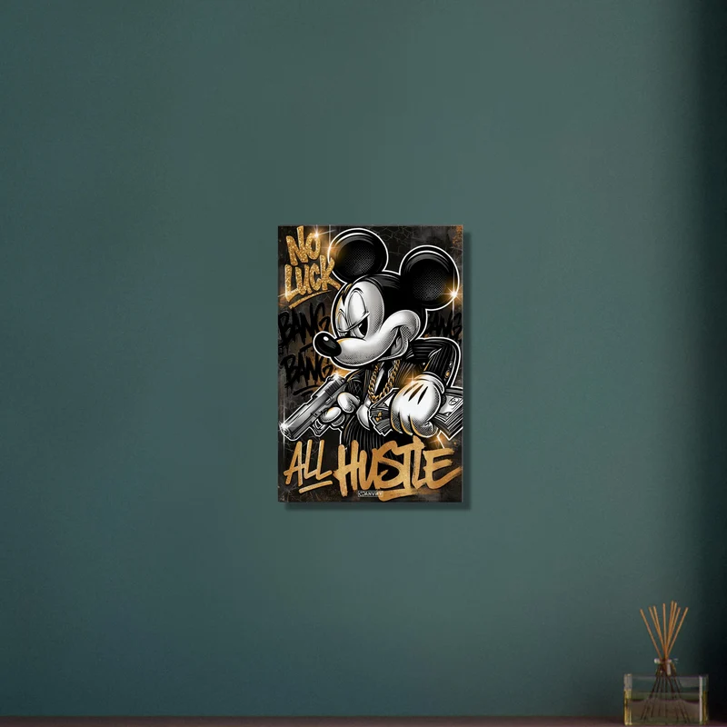 No Luck All Hustle Graffiti Street Art Painting