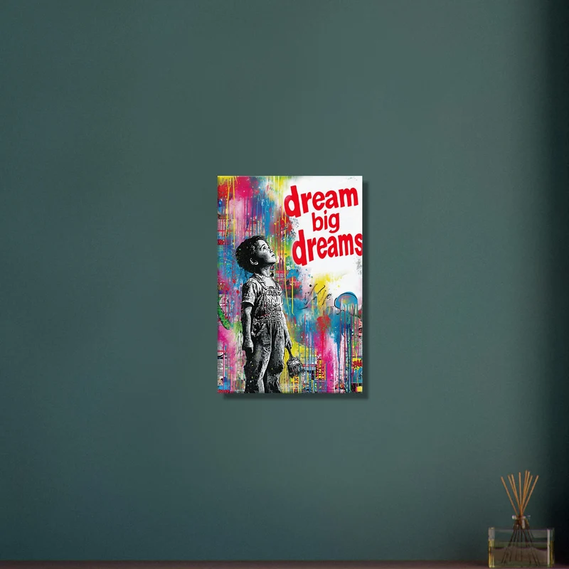 Young Kid 'Dream Big Dreams' Pop Art Painting