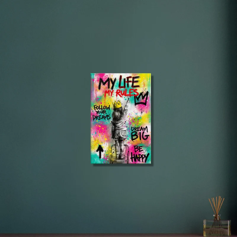 Young Kid 'My Life, My Rules' Pop Art Painting