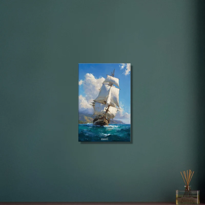 Sailing Ship at Sea Oil Painting