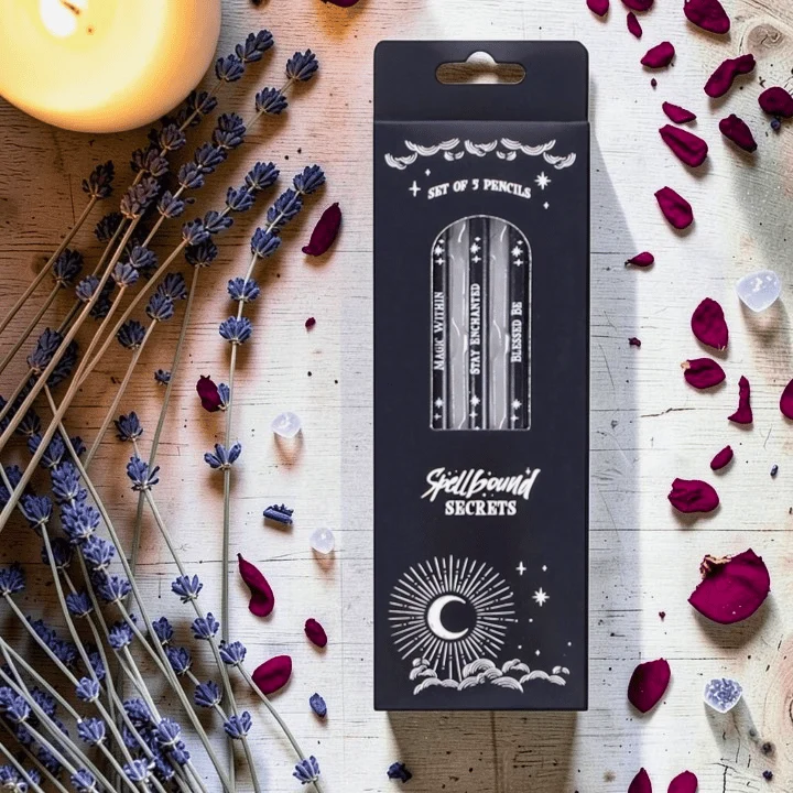 Witchy Zauberbuch Bleistifte - 5er Set für Notizen & Journaling