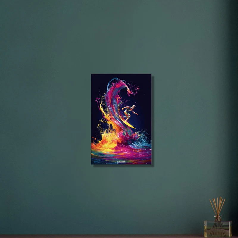Surfer on a Rainbow Wave