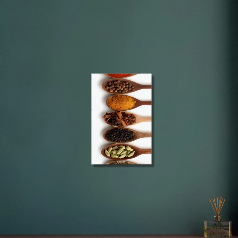 Spices in Wooden Spoon