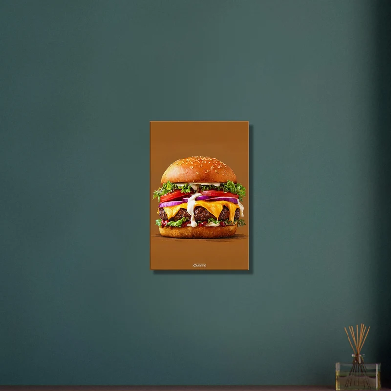 Delicious Cheeseburger Oil Painting