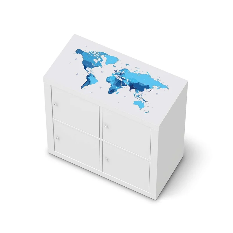Möbelfolie IKEA Kallax Regal [oben] - Design: Politische Weltkarte