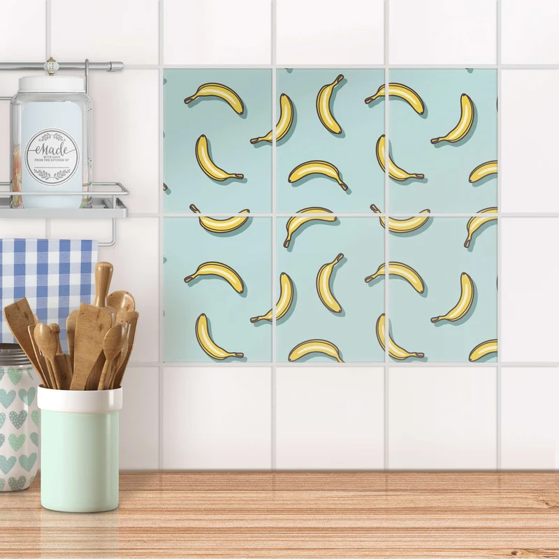 Fliesenaufkleber [hoch] für Küche & Bad - Design: Hey Banana