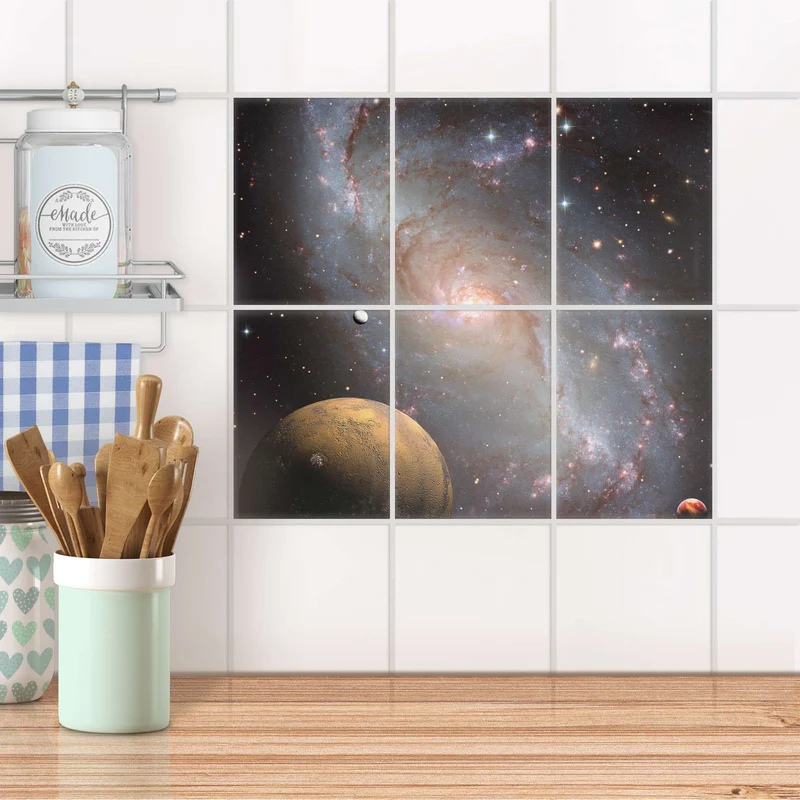 Fliesenaufkleber [hoch] für Küche & Bad - Design: Milky Way