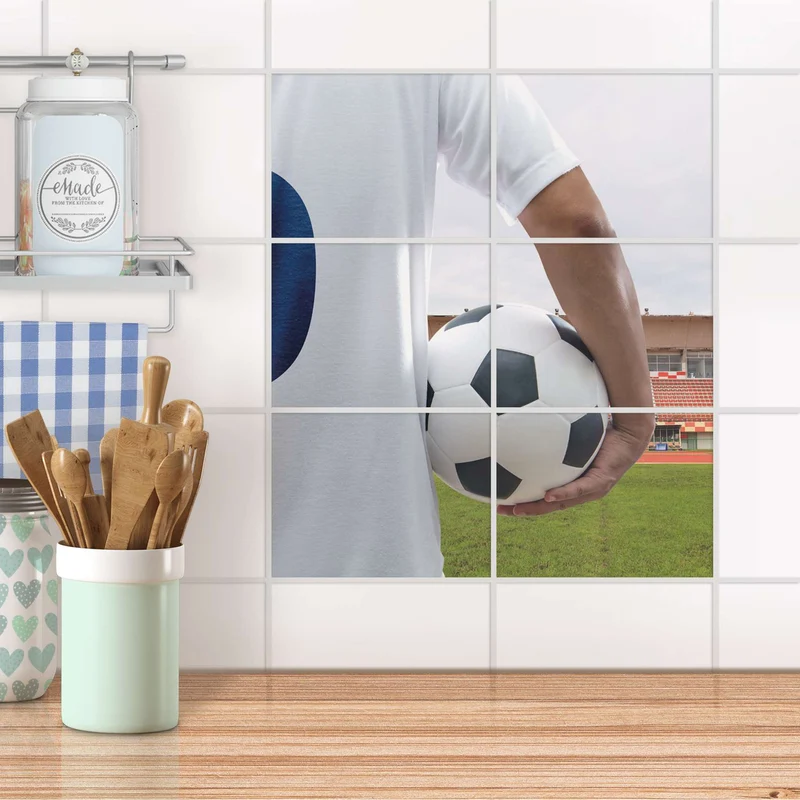 Fliesenfolie [quer] für Küche & Bad - Design: Footballmania