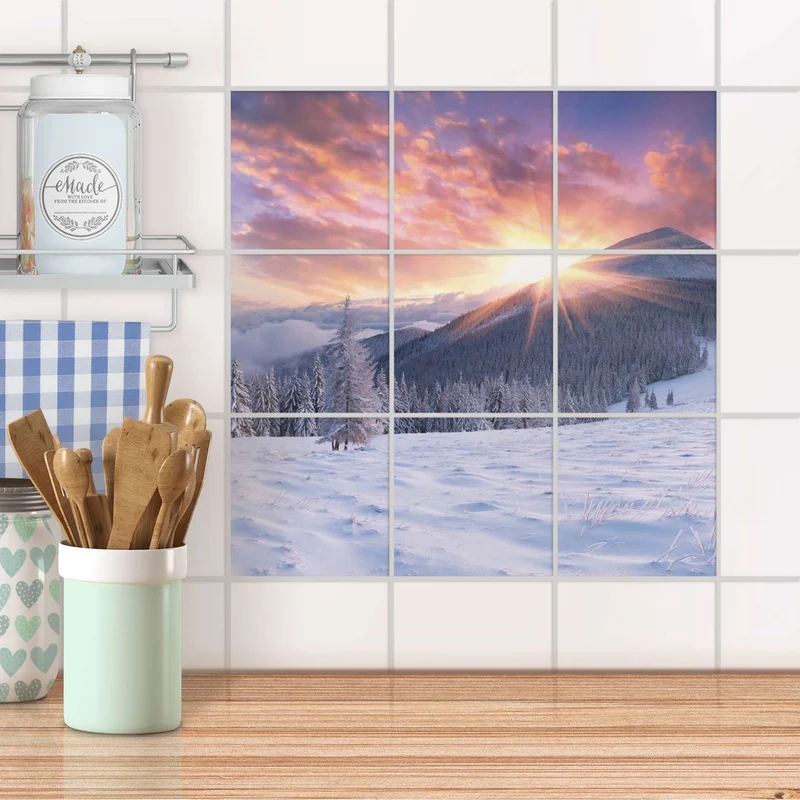 Klebefliesen für Küche & Bad - Design: Zauberhafte Winterlandschaft