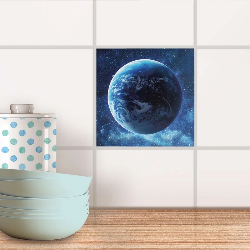 Fliesenaufkleber für Küche & Bad - Design: Planet Blue