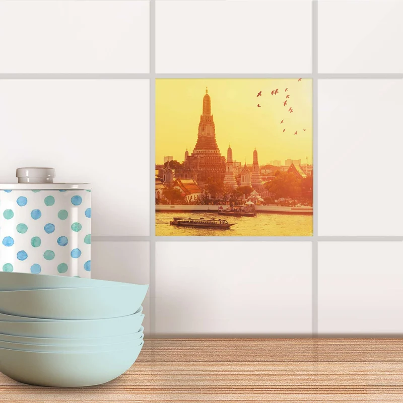 Fliesenaufkleber für Küche & Bad - Design: Bangkok Sunset