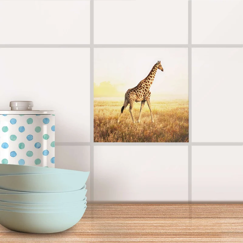 Fliesenaufkleber für Küche & Bad - Design: Savanna Giraffe