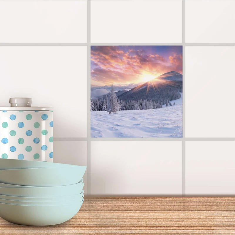 Fliesenaufkleber für Küche & Bad - Design: Zauberhafte Winterlandschaft