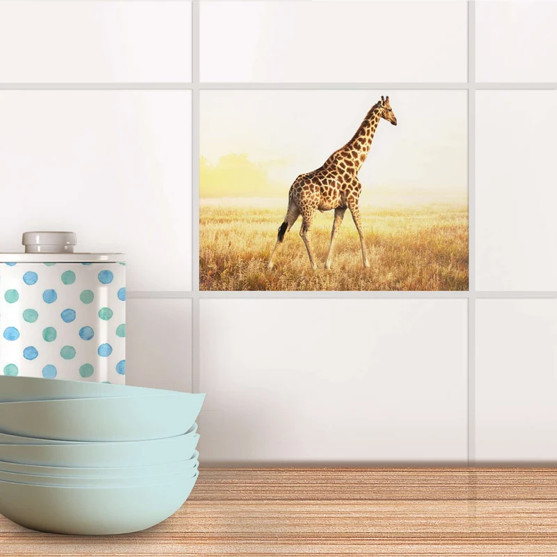 Fliesenfolie für Küche & Bad - Design: Savanna Giraffe