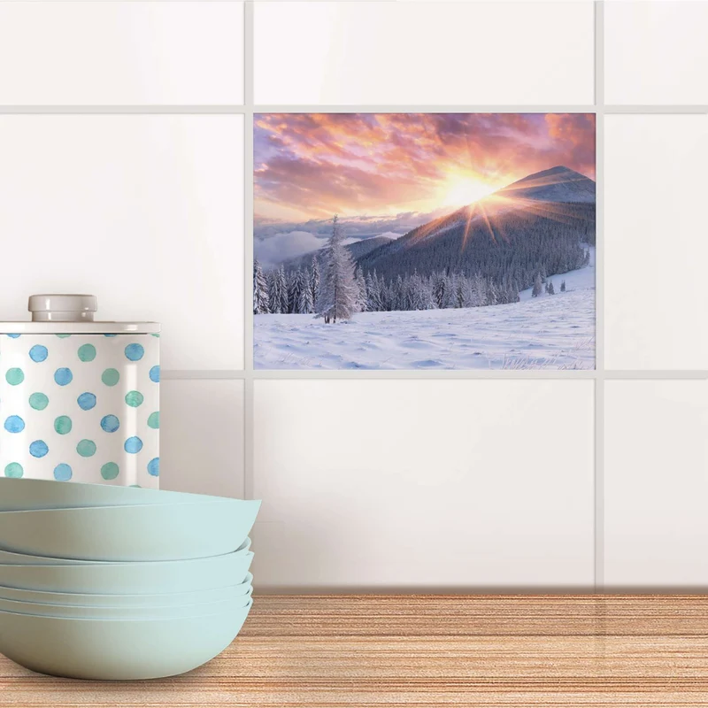 Fliesenfolie für Küche & Bad - Design: Zauberhafte Winterlandschaft