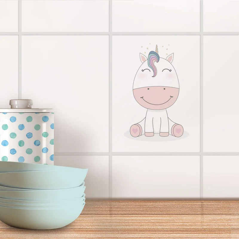 Fliesensticker für Küche & Bad - Design: Baby Unicorn