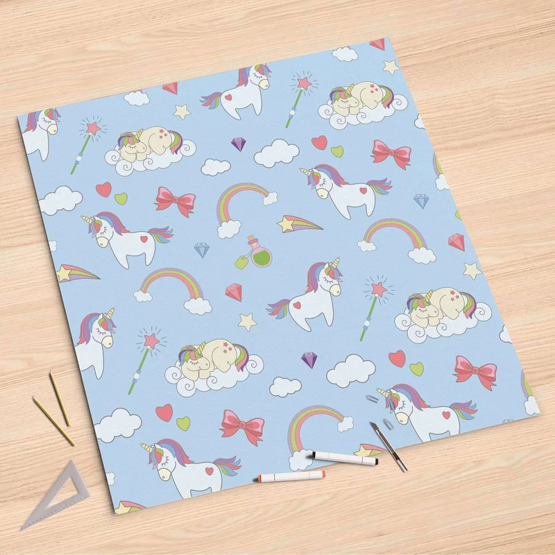 Folienbogen (90x90 cm) - Design: Rainbow Unicorn