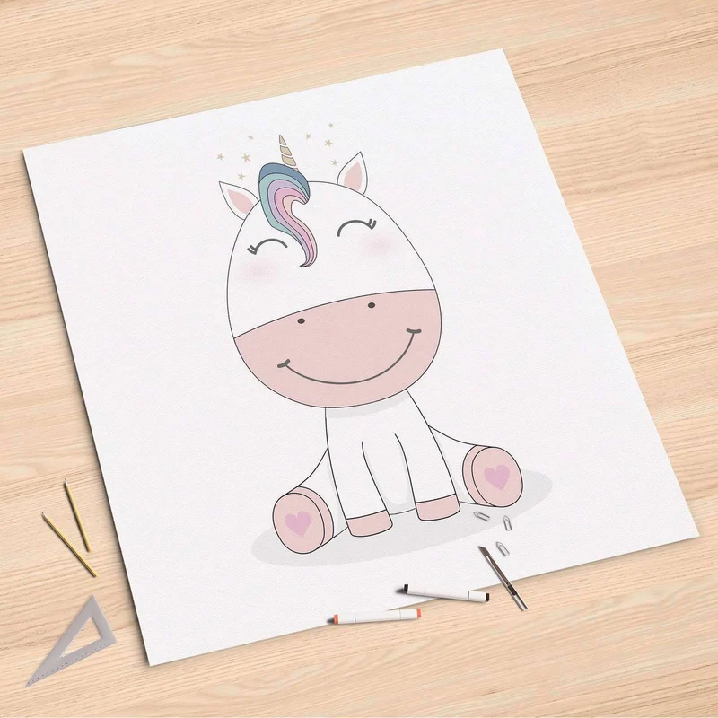 Folienbogen (90x90 cm) - Design: Baby Unicorn