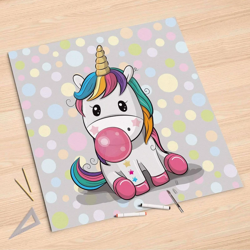 Folienbogen (90x90 cm) - Design: Rainbow das Einhorn