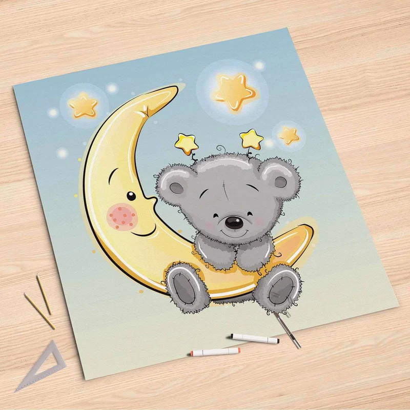 Folienbogen (90x90 cm) - Design: Teddy und Mond
