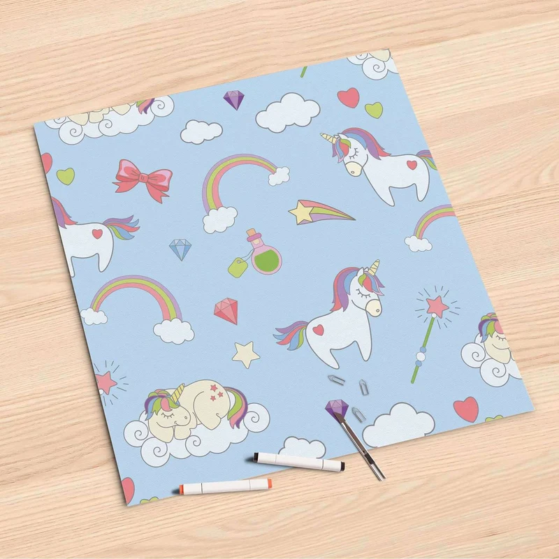 Folienbogen (60x60 cm) - Design: Rainbow Unicorn