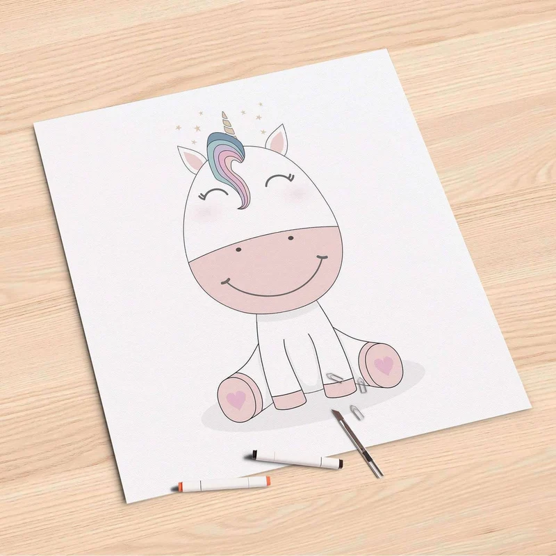 Folienbogen (60x60 cm) - Design: Baby Unicorn