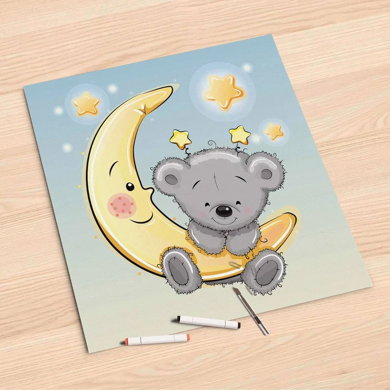 Folienbogen (60x60 cm) - Design: Teddy und Mond