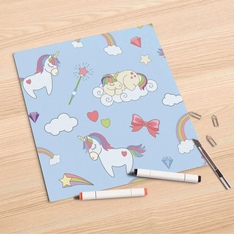 Folienbogen (30x30 cm) - Design: Rainbow Unicorn