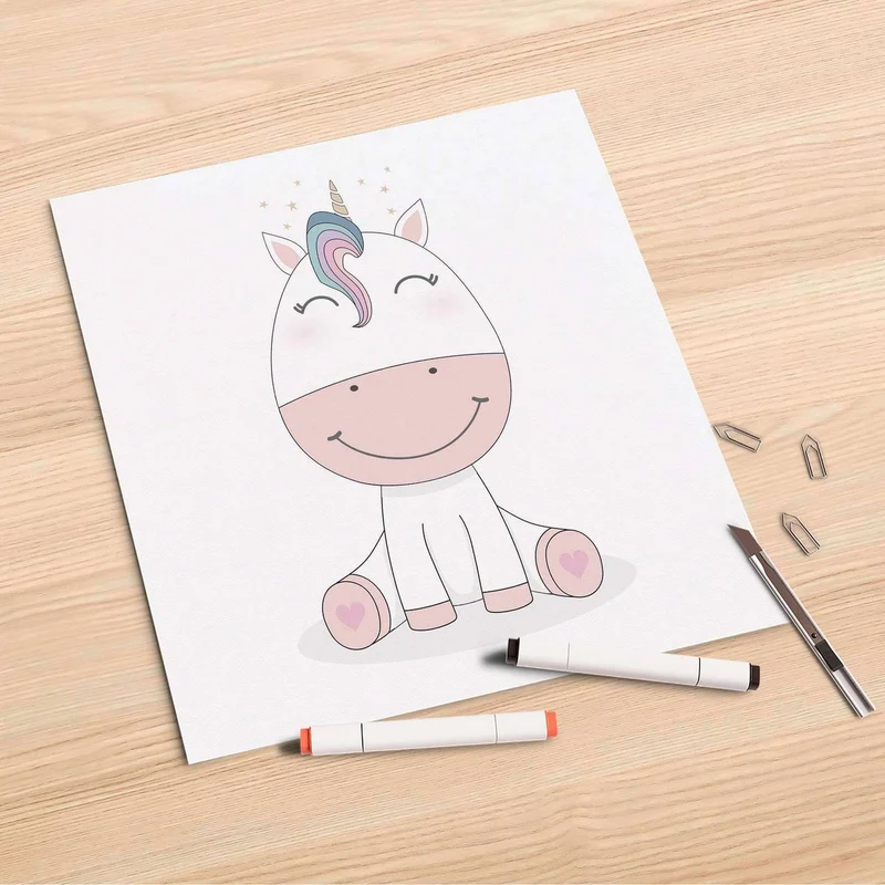 Folienbogen (30x30 cm) - Design: Baby Unicorn