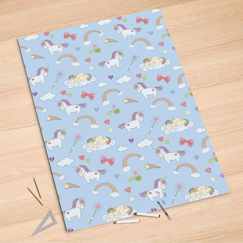 Folienbogen (100x150 cm) - Design: Rainbow Unicorn