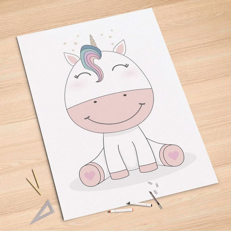 Folienbogen (100x150 cm) - Design: Baby Unicorn