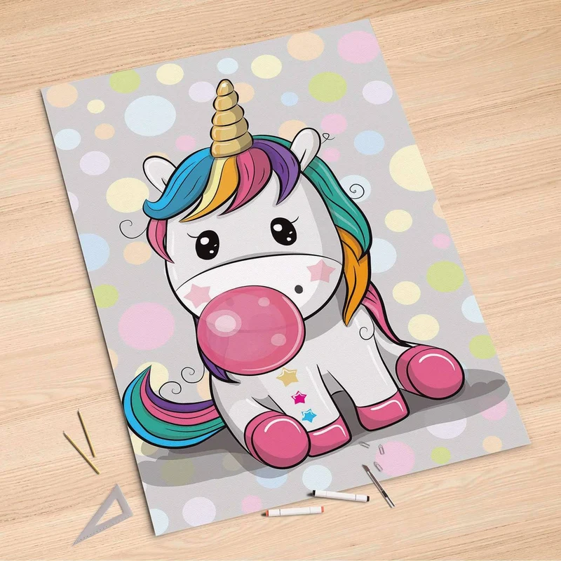Folienbogen (100x150 cm) - Design: Rainbow das Einhorn