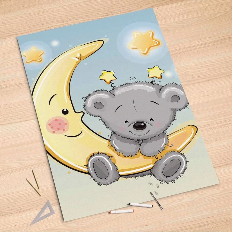 Folienbogen (100x150 cm) - Design: Teddy und Mond