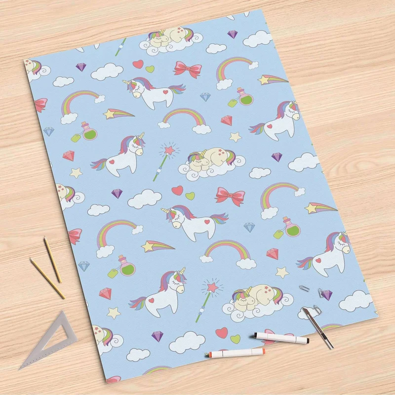 Folienbogen (80x120 cm) - Design: Rainbow Unicorn