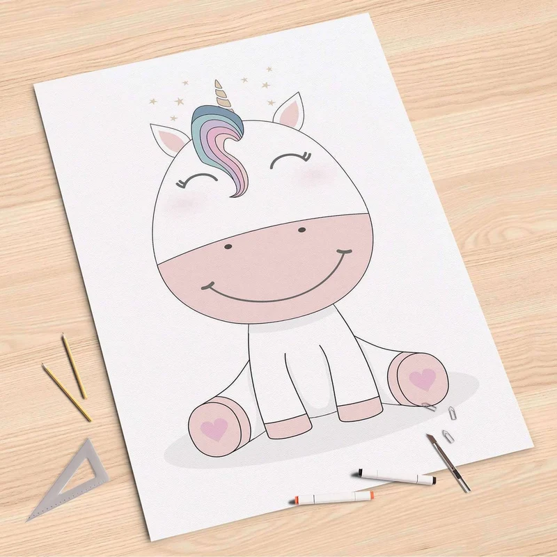 Folienbogen (80x120 cm) - Design: Baby Unicorn