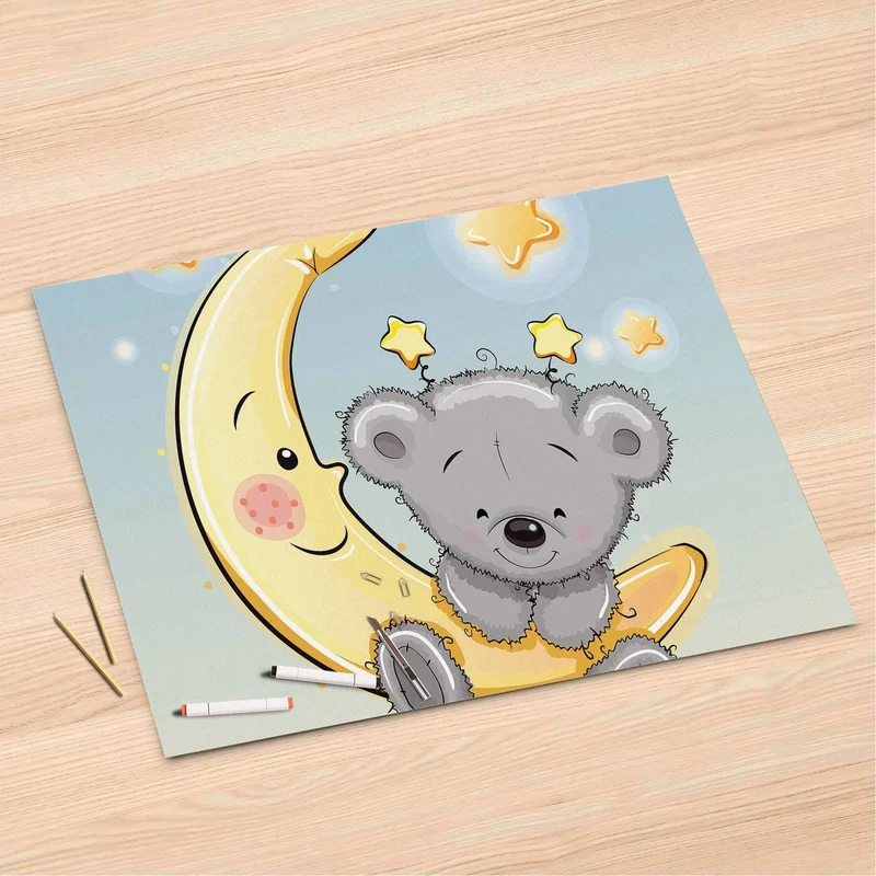 Folienbogen (120x80 cm) - Design: Teddy und Mond