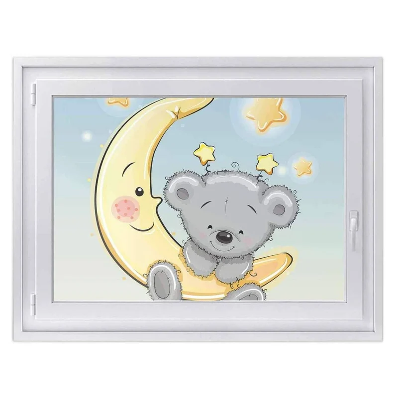 Fensterfolie [quer] - Design: Teddy und Mond
