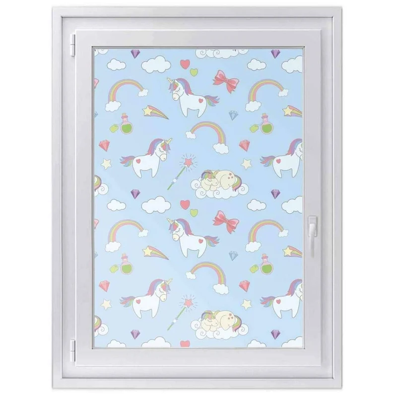 Fensterfolie [hoch] - Design: Rainbow Unicorn