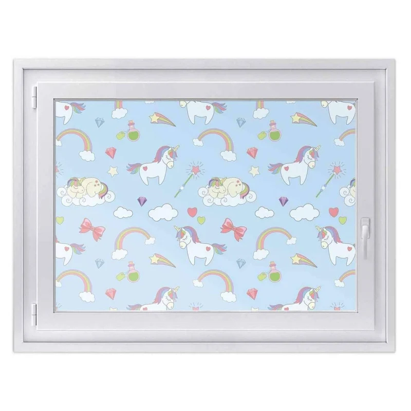 Fensterfolie [quer] - Design: Rainbow Unicorn
